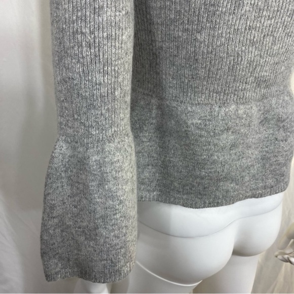 Express Y2K Gray Rabbit Hair & Wool Cropped Fuzzy Peplum Sweater - Picture 8 of 8